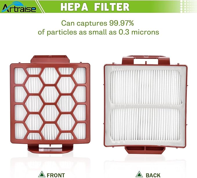 Artraise Filter Replacement for Shark NV255 NV251 NV151 ZU62 ZU60 ZU51 Navigator Zero-M Self-Cleaning Brushroll Pet Pro Vacuum, Part #1238FT60 & 1239FT60, 2 HEPA Filters 6 Foam 6 Felt Kit (Red)