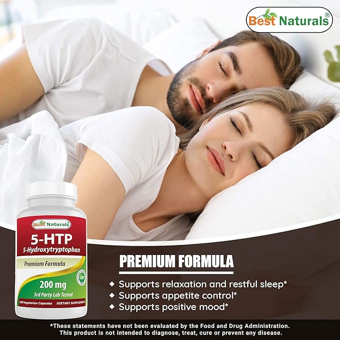 Best Naturals 5-HTP 200 mg 120 Vegetarian Capsules