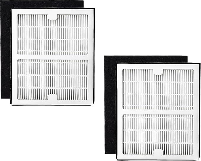 Gekufa Replacement Filter B Compatible with Idylis AC-2125, AC-2126, IAF-H-100B, IAP-10-125, IAPC-40-140, IAP-10-150, IAP-10-050 for Idylis Air Purifiers Include 2 Filters & 2 Carbon Filters