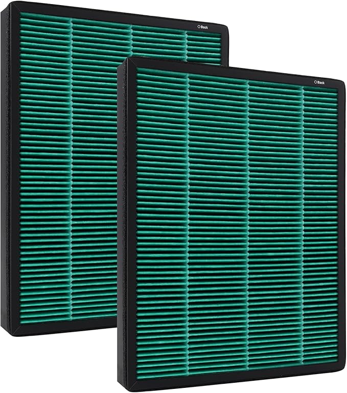 2 Pack Replacement Filter Compatible with Coway AIRMEGA Max2 400 400S 400(G) 400S(G) Air Purifier, Max2 Green H13 True HEPA Active Carbon Filter, AP-2015-FP