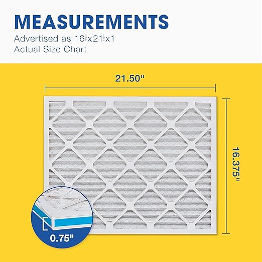 Aerostar 16.375 x 21.5 x 1 MERV 13 Air Filter, 4 Pack Set of HVAC Furnace Filters, Electrostatic MPR 1500-1900 & FPR 10 (Actual Size: 16 3/8 x 21 1/2 x 3/4 inches)