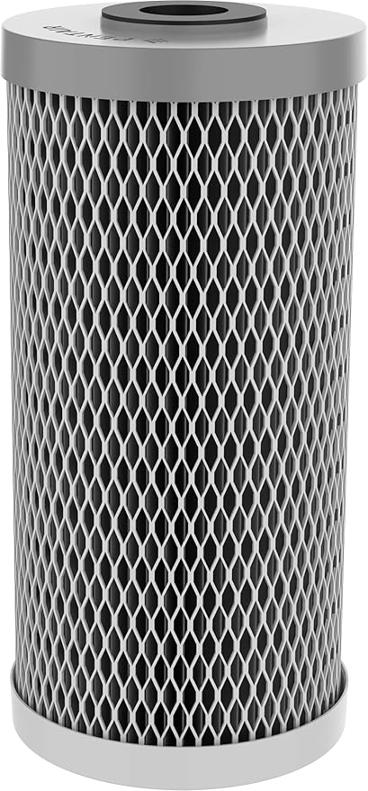 Pentair Pentek NCP-BB Big Blue Carbon Water Filter, 10-Inch, Whole House Non-Cellulose Carbon Impregnated Pleated Filter Cartridge, 10" x 4.5", Pack of 8, Gray