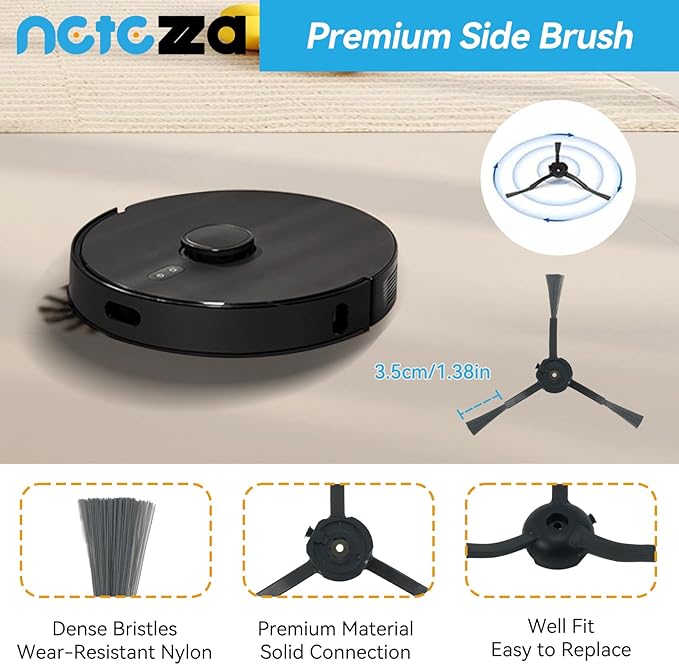 T20 Accessories Replacement Compatible with Airrobo T20+ Robot Vacuum Cleaner, 1 Main Brush, 2 HEPA Filters, 4 Dust Bags, 4 Mop Pads, 4 Side Brushes, T20+ Replacement Parts