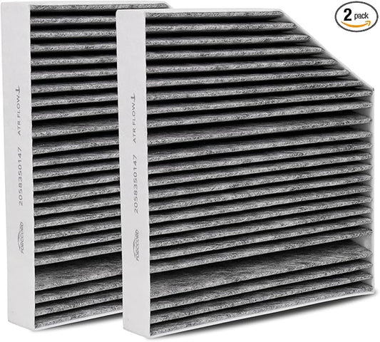 2-PACK HEPA Cabin Air Filter Fits for Mercedes-Benz C300, C400, E300, E400, E450, GLC300, GLC350e, C43 AMG, C63 AMG, G550, CLS450, E63 AMG, G63 AMG Activated Carbon Replacement 2058350147