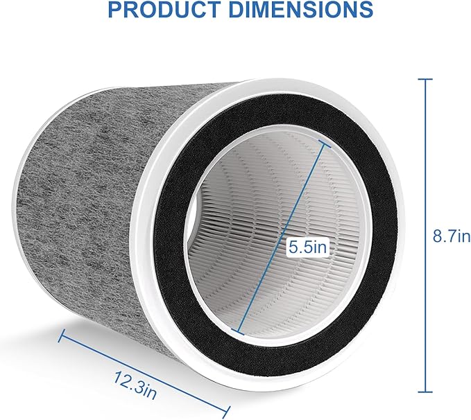 HP200 Series Replacement Filter Compatible with Shark HP201 HP202 HP232 & HC502 Air Purifier Three-level Filtration System Cleans up to 99.98% of Particles,Compare to Part # HE2FKBAS,HE2FKBASMB