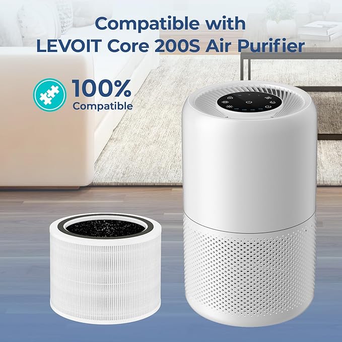 Fil-fresh Core 200S Replacement Filter Compatible with LEVOIT Core 200S Air Purifier, H13 True HEPA Filters and Activated Carbon, Replace Core 200S-RF, Fit Levoit Core 200s Replacement Filter, 2-Pack