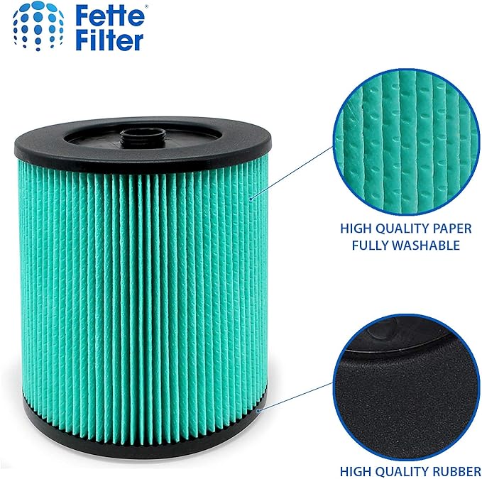 17912 & 9-17912 Hepa Replacement Filter Compatible Craftsman High Efficiency Particle Hepa Filter for Shop Vacuums 5 Gal Plus Part # 17912 & 9-17912 Pack of 2 Includes Filter & Locking Nut