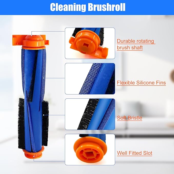 RV2310AE Replacement Parts for Shark AV2310AE/RV2320S/UR2350AE/RV2300S Matrix Robot Vacuum 2 Roller Brushes, 6 Side Brushes, 2 HEPA Filters, 2 Foam & 2 Sponge Filters, 1 Main Brush Cover-15 Pack