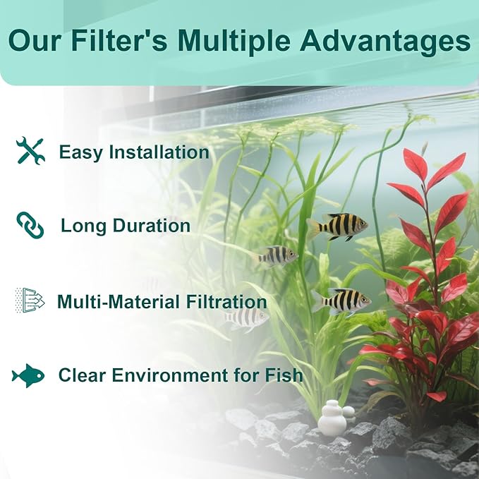 10 Bio-Bag Medium Filter Cartridges with 4 Foam Filters Compatible with Tetra Whisper Internal Power Filter 5-10 Gallons and Whisper Bio-Bag Filters 10i/IQ10/PF10, ReptoFilter 20 Gallons
