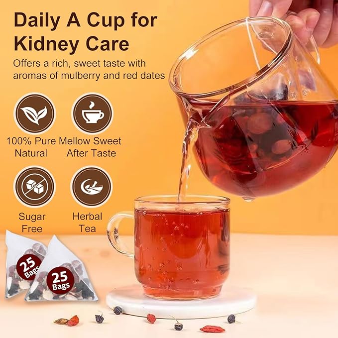 Ginseng Six Treasure Tea, Natural Traditional Chinese Tea 7 Ingredient Formula Ginseng Five Treasures with Wolfberry, Red Date Ginsengs and Mulberry Herbal Blend TeaBags for Women Men (70 Bags/1 Pack)