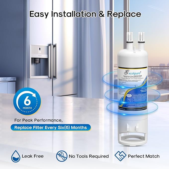 WHR1RXD1 Replacement for EDR1RXD1 Refrigerator Water Filter, Everydrop® Filter 1, W10295370A, KAD1RXD1, P4RFWB, 46-9081, 46-9930, P5WB2L, PS2378001, 2Pack