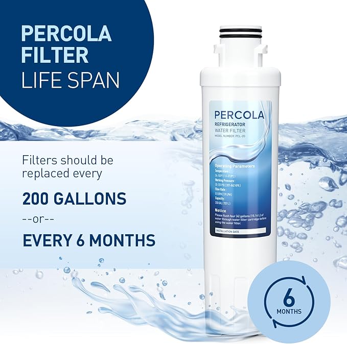 MIWF6200 Water Filter, Compatible with Sharp® SJWF200, SJG2254FS, Thor Kitchen® WF200, Zline® MIWFT2100, Midea® MRS26D5AST, MF-2008-R2, Zline® RFM-W-36 Refrigerator Models (1 Pack)