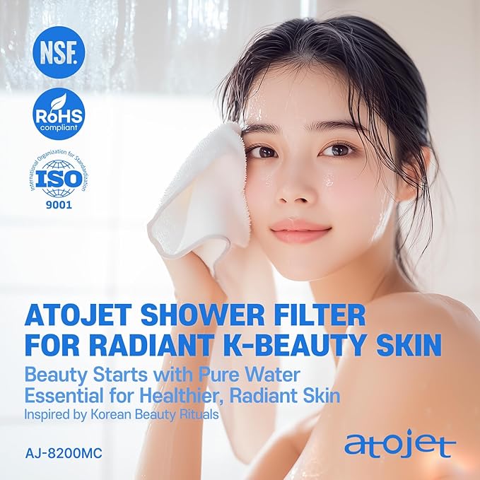 Filter Showerhead Inspired by Korea’s Beauty Culture – Pure Carbon Filters for Softer Skin & Smoother Hair | Carbon Composite Filter | Single Showerhead (AJ8200MC-SNG-1)