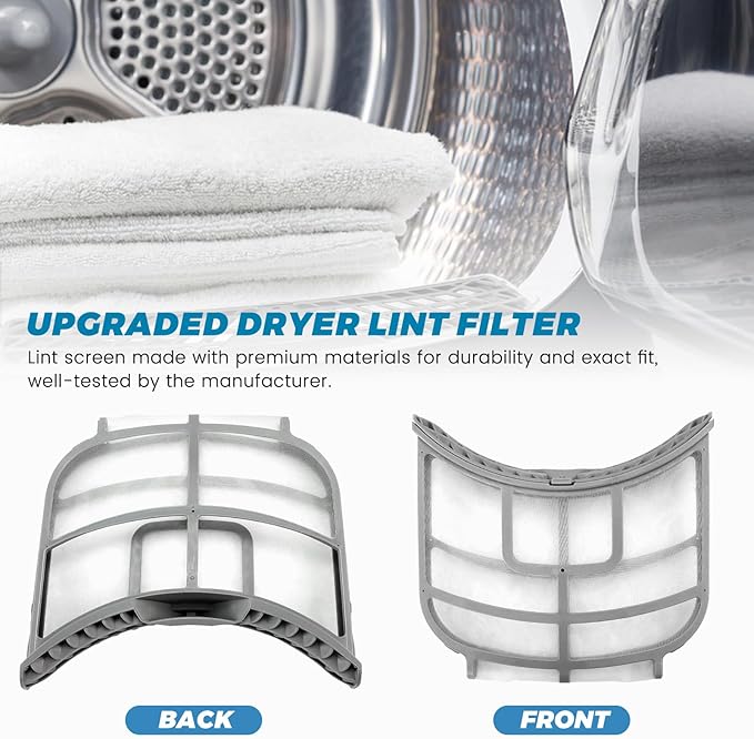 [2025 NEW] ADQ73373201 Dryer Lint Filter Assembly with Clothes Dryer Cleaner Brush Fit for Kenmore LG(DLEX DLGX) Dryer - Dryer Lint Screen Replaces 2656948 AP5675511 PS7787727 EAP7787727 by puxyblue