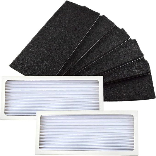 HQRP Filter Set compatible with Hamilton Beach 04383 04384 04385 04386 TrueAir Purifiers, 2 HEPA-grade Filters plus 6 Carbon Filters