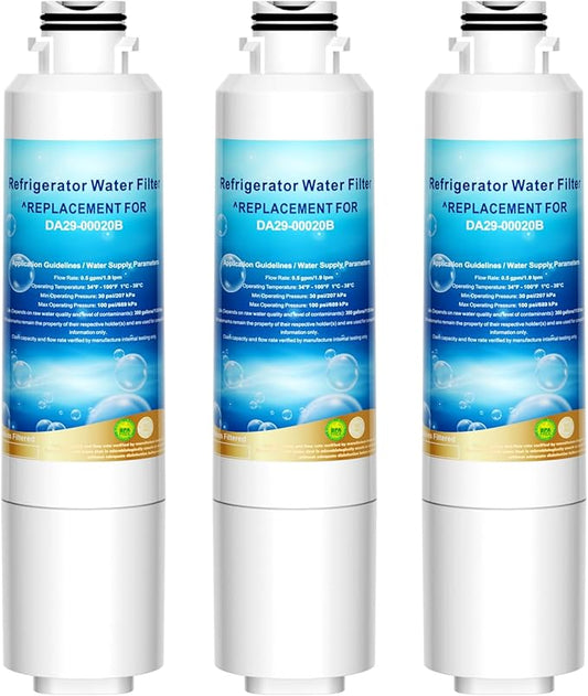 DA29-00020B Water Filter for Samsung HAF-CIN/EXP, DA29-00020B, HAF-CIN, RS25J500DSR, RF28HMEDBSR, RF4287HARS, RF28HFEDBSR (3 Count Pack Of)