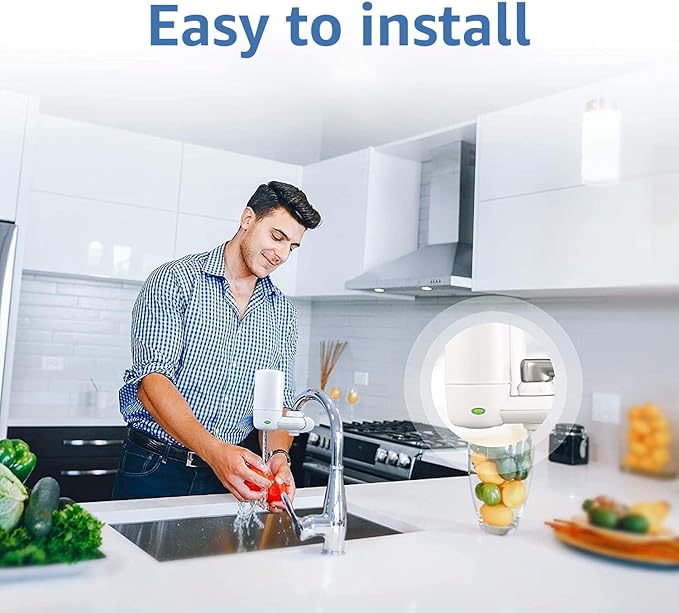 AQUA CREST Faucet Water Filter, Replacement for Brita® Filter, Brita® Faucet 36311 On Tap Water Filtration System, FR-200, FF-100 Replacement Filter, White (3 Packs)