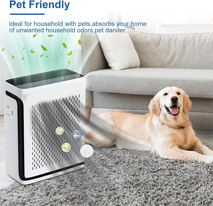 Vital 100S Pet Replacement Filter Compatible with Levoit Smart WiFi Vital 100S Air Puri-Fier, 3-in-1 Replacement Filter and High-Efficiency Activated Carbon Filter, Vital 100S-RF, 2 Pack.