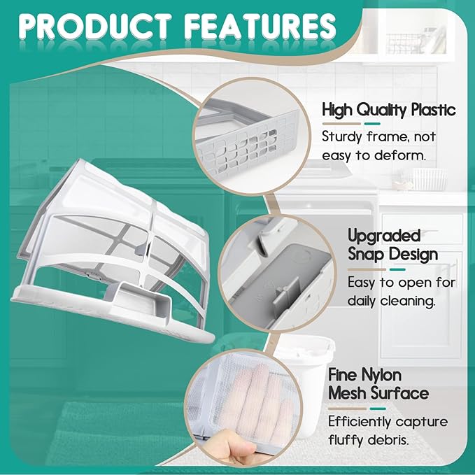 W10859086 Dryer Lint Screen Filter Replacement, Fits for Whirlpool Kenmore Maytag Dryers, Replaces W10608811 W10701353 AP5999318 EAP11731421 MEDB835DW3 MEDB835DW4 PS11731421 4378144 (LintFilter)