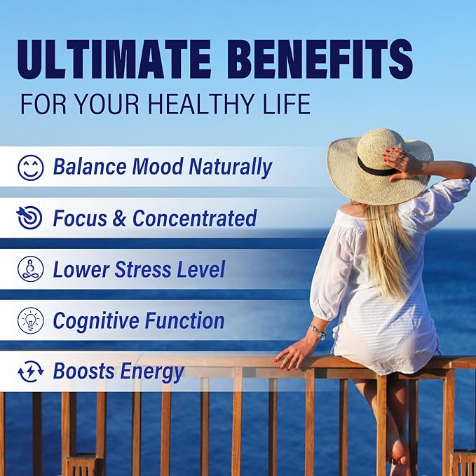 L Tyrosine Gummies 1100mg Mood Support Blend, with Ashwagandha, L-Theanine, Vitamin B Complex B6, Folate(Vitamin B9), Focus & Memory, Cognition & Brain Function, Energy Boost,Stress Support, 2Pc/120ct