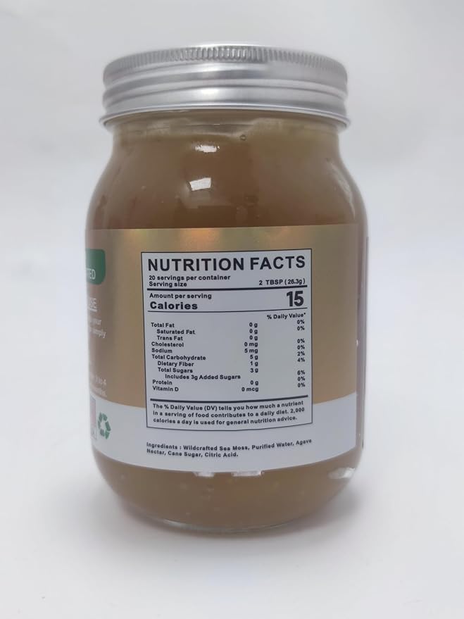 Sea Moss Gel - Wildcrafted Sea Moss Gel SSS Supplement for Kids and Adults 18.5OZ Original