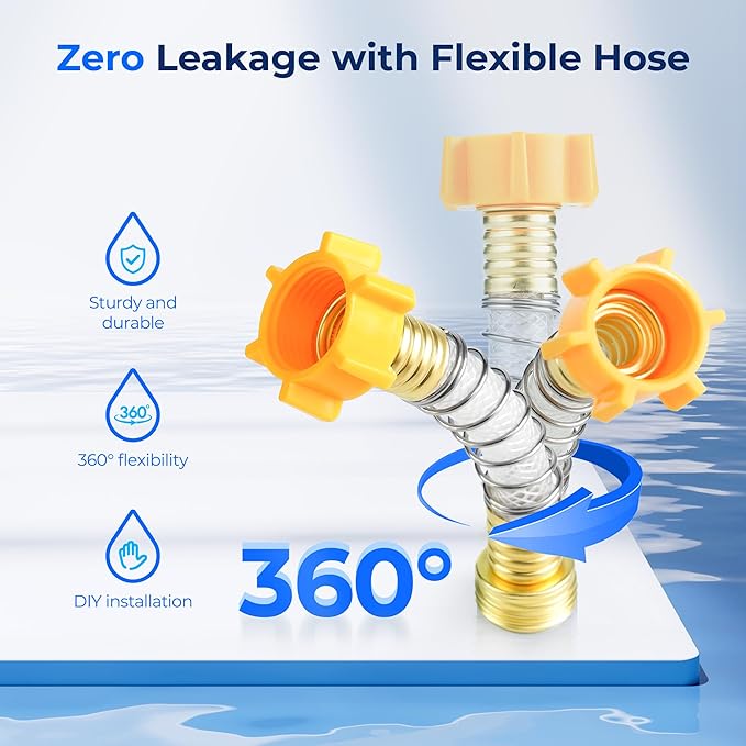 Waterdrop RV/Marine Water Filter with 1 Flexible Hose Protector, Camper Water Filter, Garden Hose Filter, NSF Certified, Greatly Reduces Chlorine, Bad Taste, Odor, 2 Pack