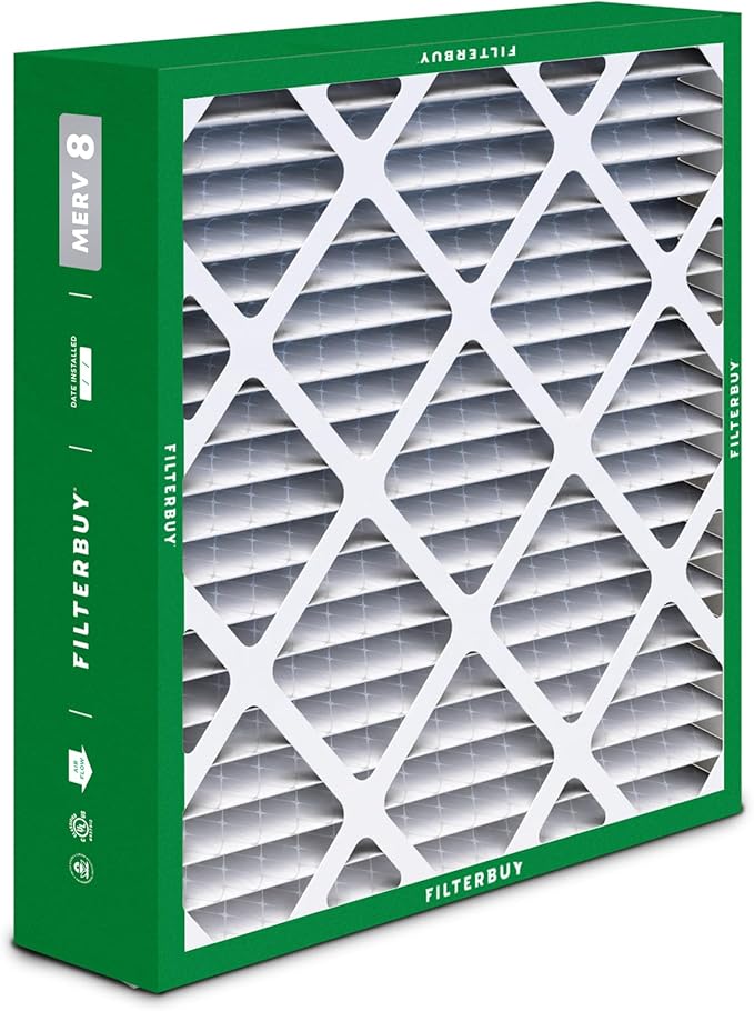 Filterbuy 21x21x5 Air Filter MERV 8 (MPR 700) Dust Defense Replacement (1-Pack), Pleated HVAC AC Furnace Filters for Rheem, Ruud, and Protech (Actual Size: 20.63 x 20.63 x 4.38)