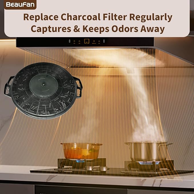 2 Pack CACF006 Charcoal Filters Replacement for CIARRA Range Hood Models CAS75918B, CAB75918B, CAS75918A, CAS75905, CAB75905