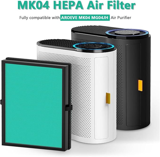 2Pack MK04 Air Filter Replacement for AROEVE MK04 MG04JH Air Purifier,MK04 Filter for MK04 Purifier for Home Pet Dander Hair.4in1 H13 HEPA Air Filter for MK04 Pet Filter Suitable-Pet Dander Version