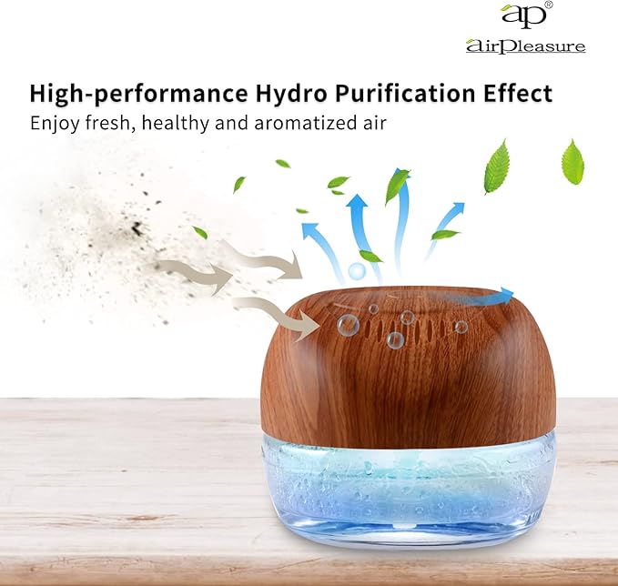 Water-Based Purifier Air Washer, Air Revitalizer & Freshener, Air Fresher with 7 LED Color Changing Light for Rooms (DarkYellow)