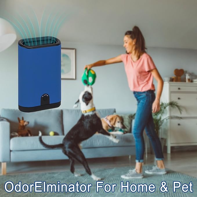 Portable Ozone Generator Air Purifier – 5000mAh Rechargeable, Battery Operated Ionizer & Odor Eliminator for Home, Car, Bathroom, Kitchen, Pets, Shoes, Smoke & Dust