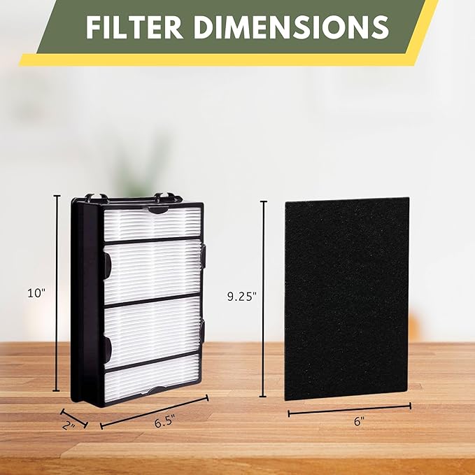 Nispira True HEPA (2) + Carbon Pre Filter Replacement (4) Compatible with Holmes Air Purifier HAPF600 HAPF600D HAPF600D-U2 Filter B