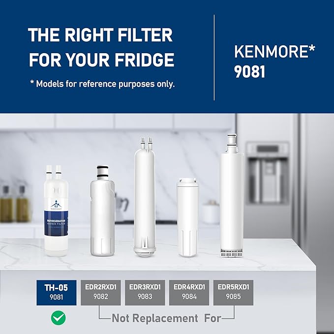 9081 Water Filter Replacement, Compatible with P5WB2L, P4RFWB, P4RFKB2, Kenmore 9930, 46-9930, 9081, 46-9081, 9930P, 469930, 04609930000 (2 Pack)