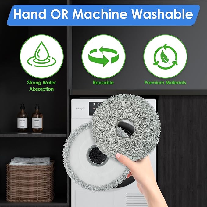 (4 Pack) L40 Ultra Replacement Mop Pads for Dreame X50 Ultra/ X40 Ultra/ X30 Ultra/ L10s Ultra/ L10s Pro Gen 2/ L10s Pro Ultra/ L10s Plus/ Mova P10 Pro Ultra Robot Vacuum, Replacement Mop Cloths