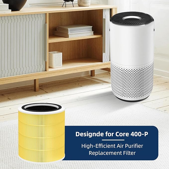 Core 400S Pet Allergy Replacement Filter for LEVOIT Core 400S and Core400S-P/Core 400S-rf Air Purifier,3-in-1 True H13 HEPA Activated Carbon Pre-Filter,Core400S-RF-PA (LRF-C401-YUS),1 Pack,Yellow