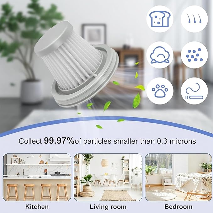 6 pack Washable Hepa with 2 pack Stainless Steel Pre-filter,Hepa Filter Replacement Compatible with Fanttik V8 Series (Fanttik Slim V8 Mate Vacuum & Fanttik V8 Apex Vacuum)