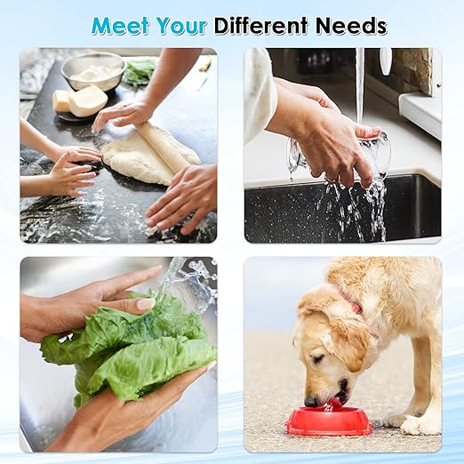 Faucet Water Filter for Sink, Rapid Flow - 400 Gallons Faucet Mount Water Filtration System for Tap Water, NSF Certified Reduces Chlorine & Bad Taste with 1 Replacement (White-T1-1Filter)