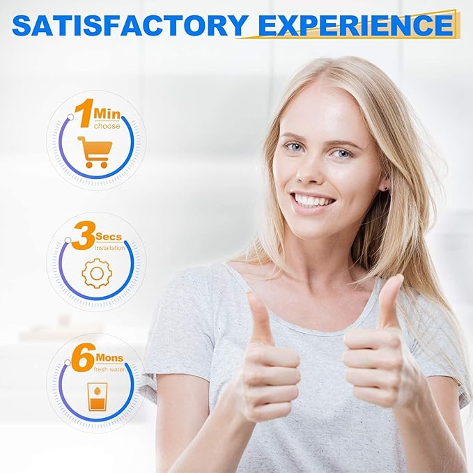 GOLDEN ICEPURE RWF0600A Refrigerator Water Filter Replacement for GE SmartWater MWFA, GWF, GWFA, FMG-1, WFC1201, GSE25GSHECSS, PC75009, 197D6321P006, Kenmore 9991, PC83879, 4PACK