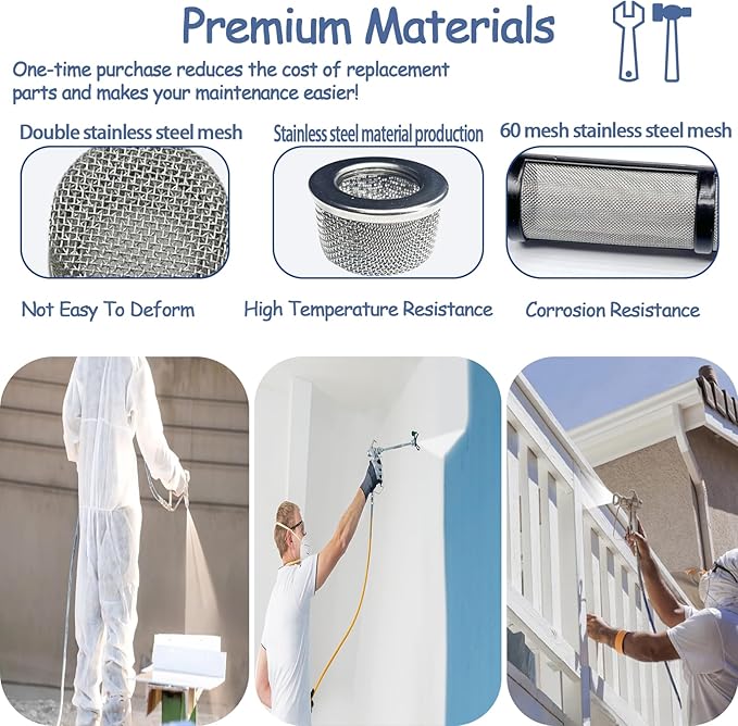 Airless Spray Filter Screen set 244067 181072 287032 Replacement for Graco Paint Sprayer Parts 695 795 1095 1595 3900 5900 7900,Pump Inner Core and Gun Filter