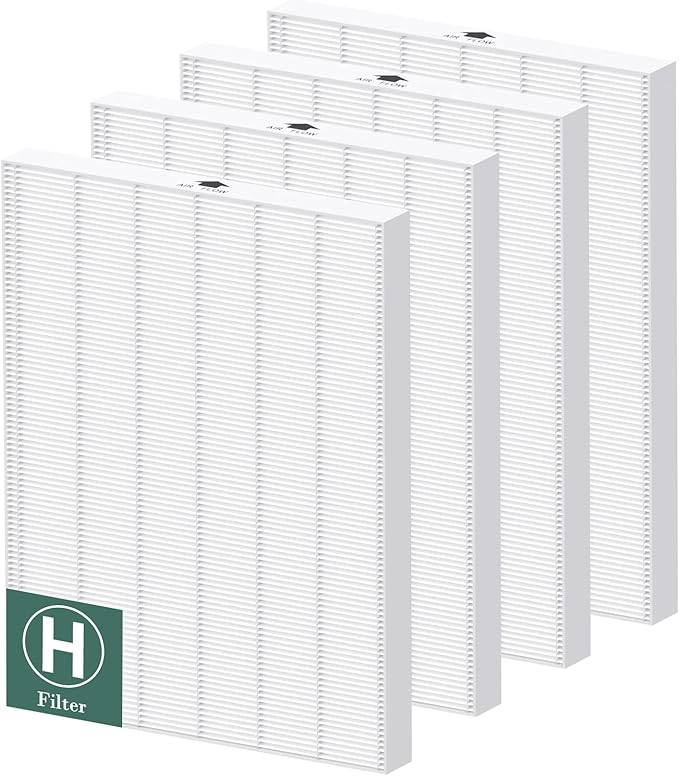 116130 Replacement Filter H Compatible with Winix 5500-2/ AM80 Air Purifi-ers, HEPA Filter for Dust Pollen Hair Pet Dander Smoke, 4 Pack(White)
