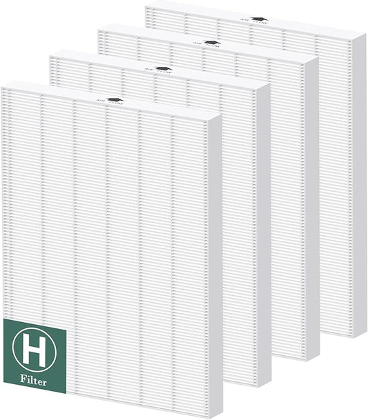 116130 Replacement Filter H Compatible with Winix 5500-2/ AM80 Air Purifi-ers, HEPA Filter for Dust Pollen Hair Pet Dander Smoke, 4 Pack(White)