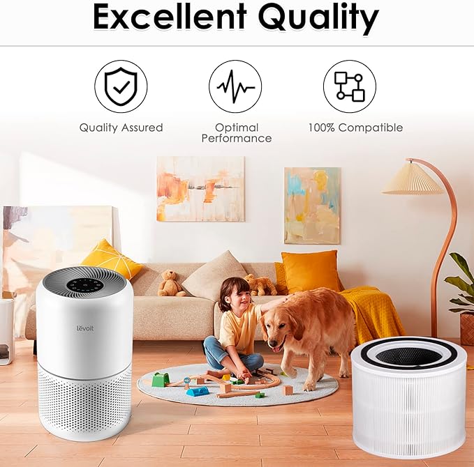 3 Pack Core 300 Replacement Filter for LEVOIT Core300-P and Core300S-P Air Purifier, Core 300-P Core 300S-P, H13 True HEPA Filter, 3-in-1 Filter Activated Carbon Filters, Compare Core 300-RF White