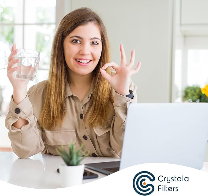 Crystala Filters Replacement for GE® RPWFE, RPWF (with CHIP) Refrigerator Water Filter, Compatible with WSG-4, WF277, GFE28GMKES, PFE28KBLTS, GYE22HMKES, DFE28JSKSS, GFE28GYNFS, GFD28GYNFS, 3 Pack