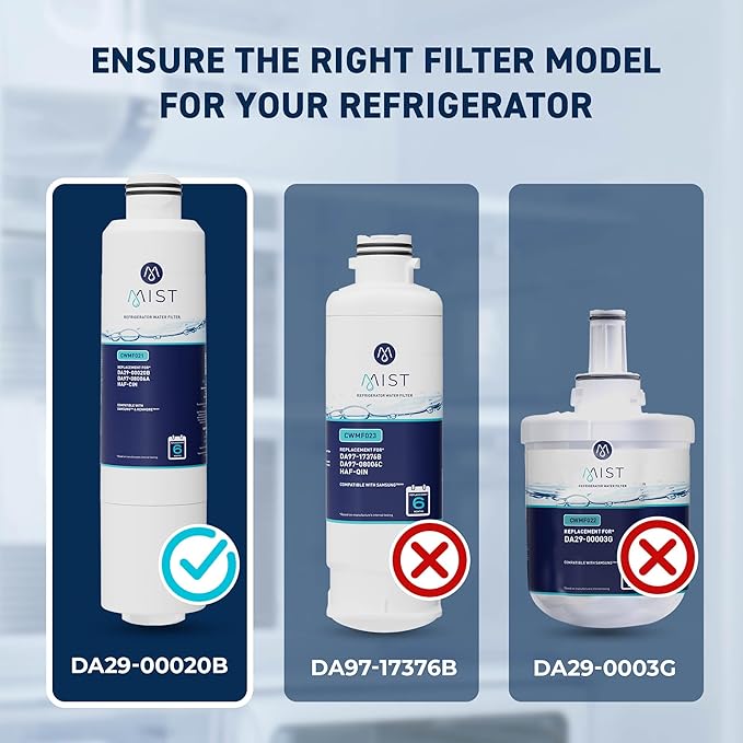 Mist HAF-CIN/EXP Refrigerator Water Filter Replacement for Samsung DA29-00020B, DA29-00020A, Kenmore 46-9101 – NSF 42 & 372 Certified – 1 Pack