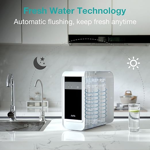 SimPure Q3-600 Tankless Reverse Osmosis System, Under Sink Water Filter System 600 GPD, 8 Stage Electric RO Water Filtration, Reduce 98% TDS, 2:1 Pure to Drain, USA Tech, NSF/ANSI 58 Certified, FCC
