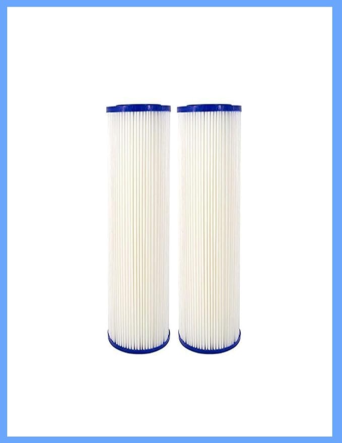 CFS – 2 Pack Pleated Water Filter Cartridges Compatible with 0.35 Sub-micron Post-Filter for Whole House Water Filter System Models – Removes Bad Taste – Replacement Filter Cartridge – 0.35 Micron