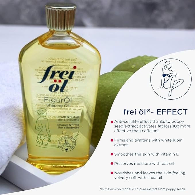 shaping oil – body oil for cellulite reduction – smooths, tightens & firms problem areas & Post pregnancy regression – citrus scent – all skin types – vegan – 125 ml / 4.23 Fl Oz