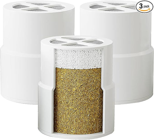 3 Pcs Shower Head Filters, Compatible with Jolie Shower Head, The with KDF-55 Stage Technology - High Pressure Water Filter for Soft Skin & Shiny Hair