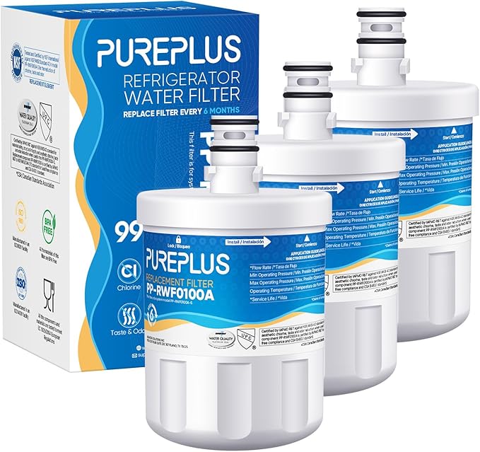 PUREPLUS 5231JA2002A Replacement for LG LT500P, ADQ72910901, GEN11042FR-08, Kenmore 9890, 469890, HDX FML-1, ADQ72910907, LSC27925ST, LFX25974ST, LFX25973D, LFX25973ST Refrigerator Water Filter, 3Pack