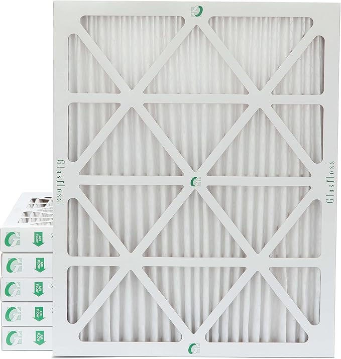 Glasfloss 20x25x2 MERV 10 (FPR 5-6) 2" Inch Pleated Air Filters Box of 6. Actual Size: 19-1/2 x 24-1/2 x 1-3/4